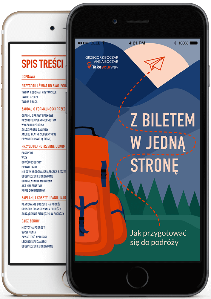 Okładka książki i spis treści na telefonie